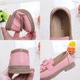 thumbnail image 5 of GiLiling Girls Slip-On Loafer Dress Shoes, PU Leather Bow Flats with Chunky Rubber Sole, Comfortable Casual School Party Footwear (Pink, 4-4.5 Years), 5 of 8