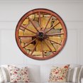 thumbnail image 2 of Designart 'Old Wooden Country Wheel ' Rustic wall clock, 2 of 6