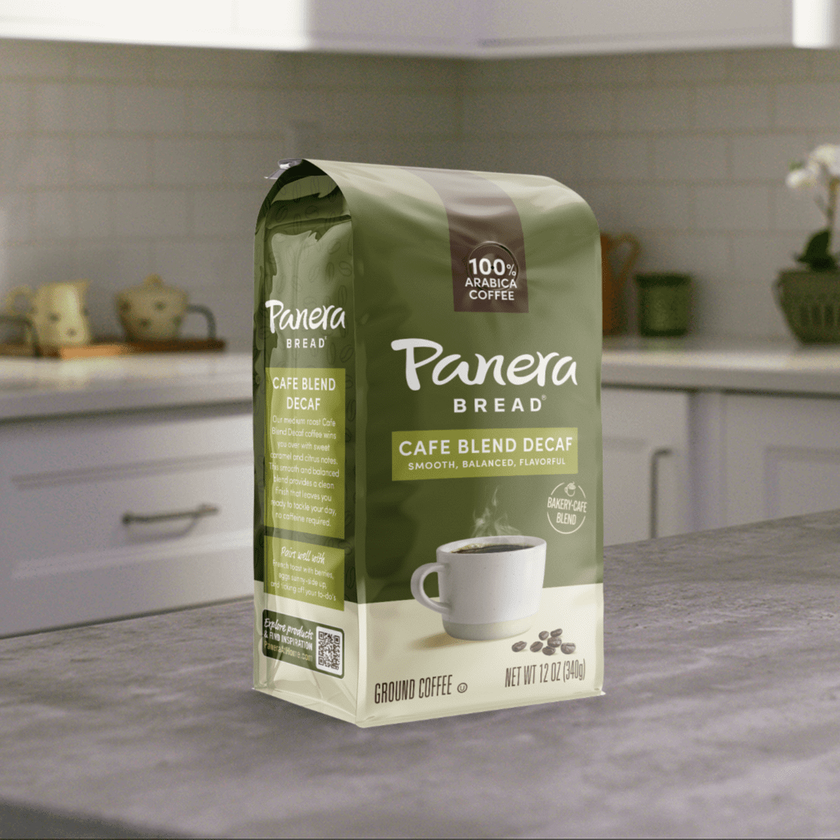 Panera Bread Decaffeinated Medium Roast, Ground Coffee, 100% Arabica Coffee, Bagged 12oz, Pack of 6