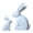 White, variant on KGJQ 2Pcs Distressed Rabbit Statue, Vintage Bunny Figurines, Easter Bunny Decorations, Rustic Wooden Rabbit Sculptures for Home Farmhouse Mantel Tabletop Shelf Decor