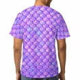 thumbnail image 5 of LAOLIUSN Men’s All Over Print Scale Pattern T-Shirt, Mermaid Dragon Scales Graphic Tee, Short Sleeve Crewneck,Sizes S-4XL, 5 of 7