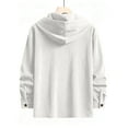 thumbnail image 4 of RYDCOT Men's Corduroy Shirt Jacket Quilted Lined Hoodies Winter Warm Cotton Coat Casual Button Down Jackets White, 4 of 9