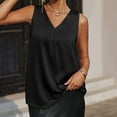 Womens Soft Satin Sleeveless Dressy Tops Vneck Loose Fit Casual Summer Tank Top Vest