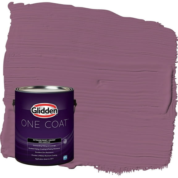 Glidden One Coat Victorian Plum / Purple Flat Exterior Paint with Primer, 1 Gallon
