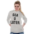 thumbnail image 3 of Funny Beach Lover Sea You Ocean Vibes Plus Size Long Sleeve Graphic Tee Shirt Brisco Brands 3X, 3 of 5