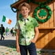 thumbnail image 5 of Blusa y camisa de manga corta con cuello vuelto, moderna e informal, con estampado del Día de San Patricio, con bolsillo, para uniforme escolar, para niños y niñas de 2 a 15 años., 5 of 7