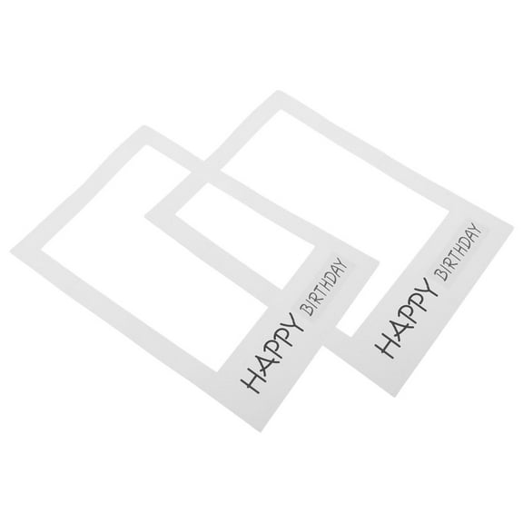 Masteelf 2pcs Paper Photo Frame Happy Birthday Photo Frame Photo Booth Props Birthday Party Supplies
