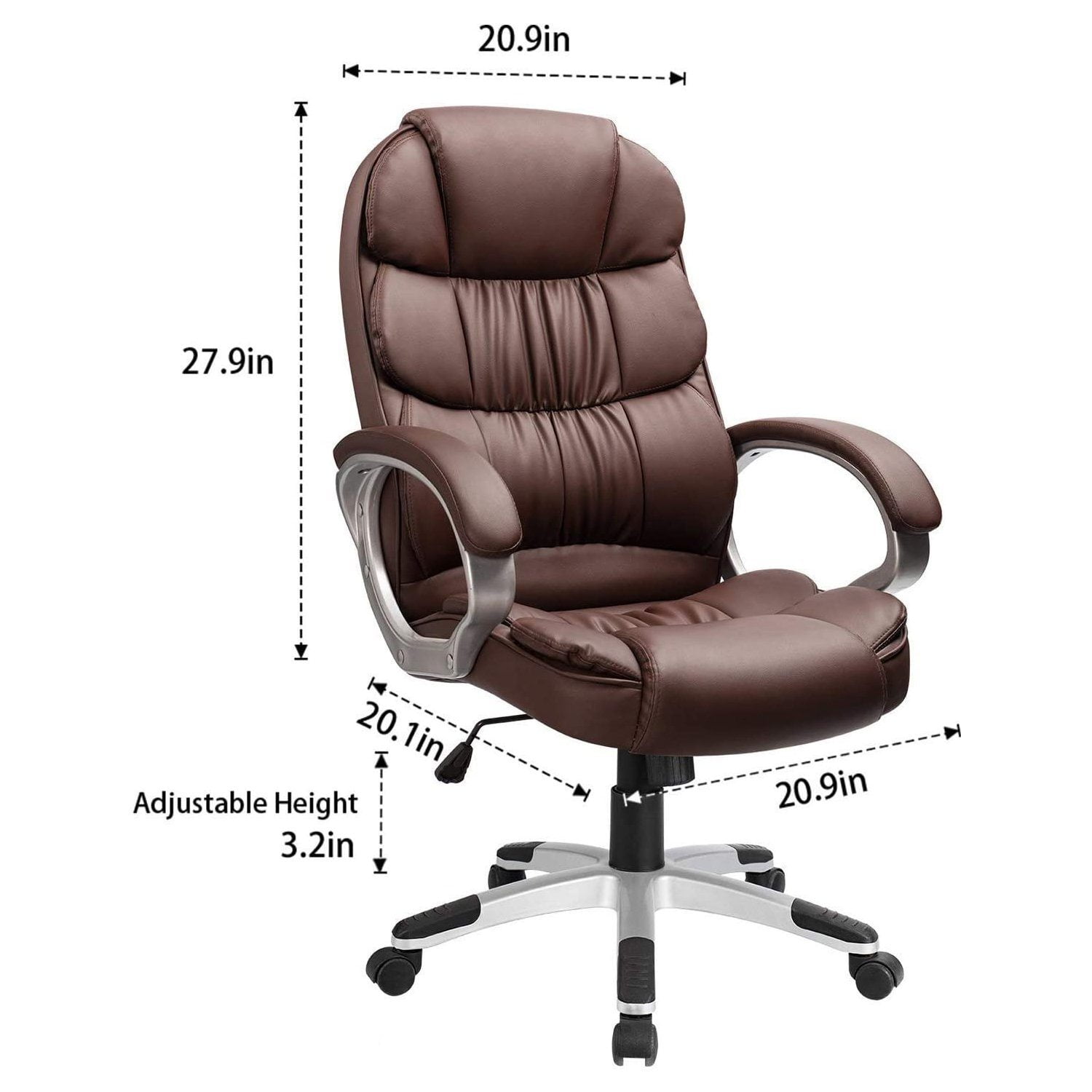 Allwex OL Dark Brown Suede Fabric Ergonomic Swivel Office Chair Task Chair  with Recliner High Back Lumbar Support KL800 - The Home Depot