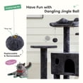 thumbnail image 4 of 54-Inch Cat Tree Tower, Indoor Cat High-Rise Multi-Story Tower with Sisal-Covered Scratching Posts, Bell Balls and Ramp, Easy Assembly, Plush Perches and Condo for Kittens, Cats and Pets, Dark Gray, 4 of 7