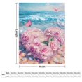 thumbnail image 2 of Manta súper suave con forma de corazón de rosa rosa en la playa, manta navideña de franela de microfibra para sofá cama, mullida y cálida de 60 x 80 pulgadas, 2 of 8