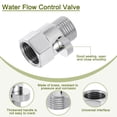 thumbnail image 3 of Válvula de control de flujo de agua, 2 piezas de válvula de cierre para cabezal de ducha, regulador de presión de agua de latón (plata), 3 of 5