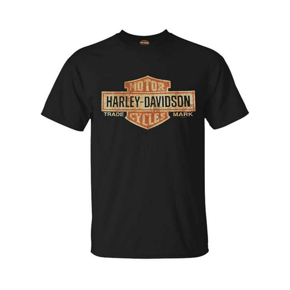 Men's Distressed Elongated Bar & Shield Black T-Shirt 30296553, Harley Davidson