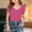 Hot Pink, variant on ZHOGXU Big Kids Girls T Shirt Summer Short Sleeve V Neck Ribbed Solid Color Breathable Slim Fit Top For Casual Daily Wear,Beige,9-10 Years