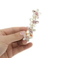 thumbnail image 5 of Unique Bargains 1 Pc Rhinestones Flower French Barrette Hair Clips Hairdo Clip for Home Gold Tone Pink, 5 of 5
