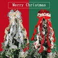 thumbnail image 3 of HEVIRGO Christmas Tree Top Decoration Snowflake Print Tear Resistant Workmanship Increase The Atmosphere Xmas Tree Ribbon Bow Pendant for Christmas, 3 of 10