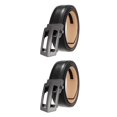 thumbnail image 2 of Minnieouse Exquisito cinturón de cuero artesanal para trajes - Ocasiones formales Cinturones de cuero con trinquete Jeans Hombres Simple Negro Negro ciento veinte 2Conjunto, 2 of 6