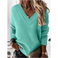 thumbnail image 3 of STETMN Women's V Neck Sweatshirts Casual Loose Long Sleeve Tops Basic Soft Trendy Shirts, 3 of 3