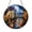 Acrylic 3.5 Inch, variant on City Street Lights Stained Glass Style Suncatcher Window Hanging Decor, Round Old Town Streets and Lanterns Glass Window Panel Art, Decorative Night Scene Window Ornament for Home