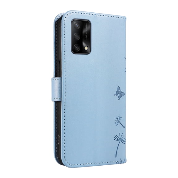 Wallet Case for OPPO F19s 4G, Kickstand and 3 Card Slots, Shockproof and Scratch Resistant, Sky Blue