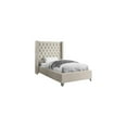 thumbnail image 5 of Velvet Upholstered Bed, Gothic Style Platform Bed Frame, Solid Wood & Chrome Legs, 5 of 6