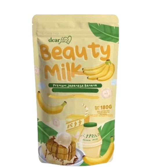 Dear Face Beauty Milk Premium Japanese Banana Drink with Probiotics, 10 Sachets X 18g 50,000mg