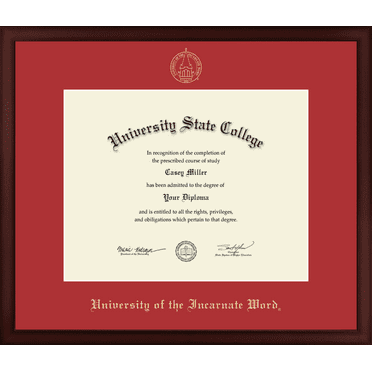 University of The Incarnate Word Diploma Frame, Document Size 14" x 11"