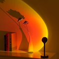 thumbnail image 3 of Lámpara de proyección de puesta de sol, luz LED de noche giratoria, lámpara de ambiente de pie, lámpara USB para selfies para sala de estar y dormitorio, 3 of 5