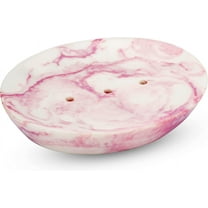 Ajuny Handicrafts Draining Soap Dish Resin Soap Holder Soap Saver for Sink Bathroom Kitchen (Pink)