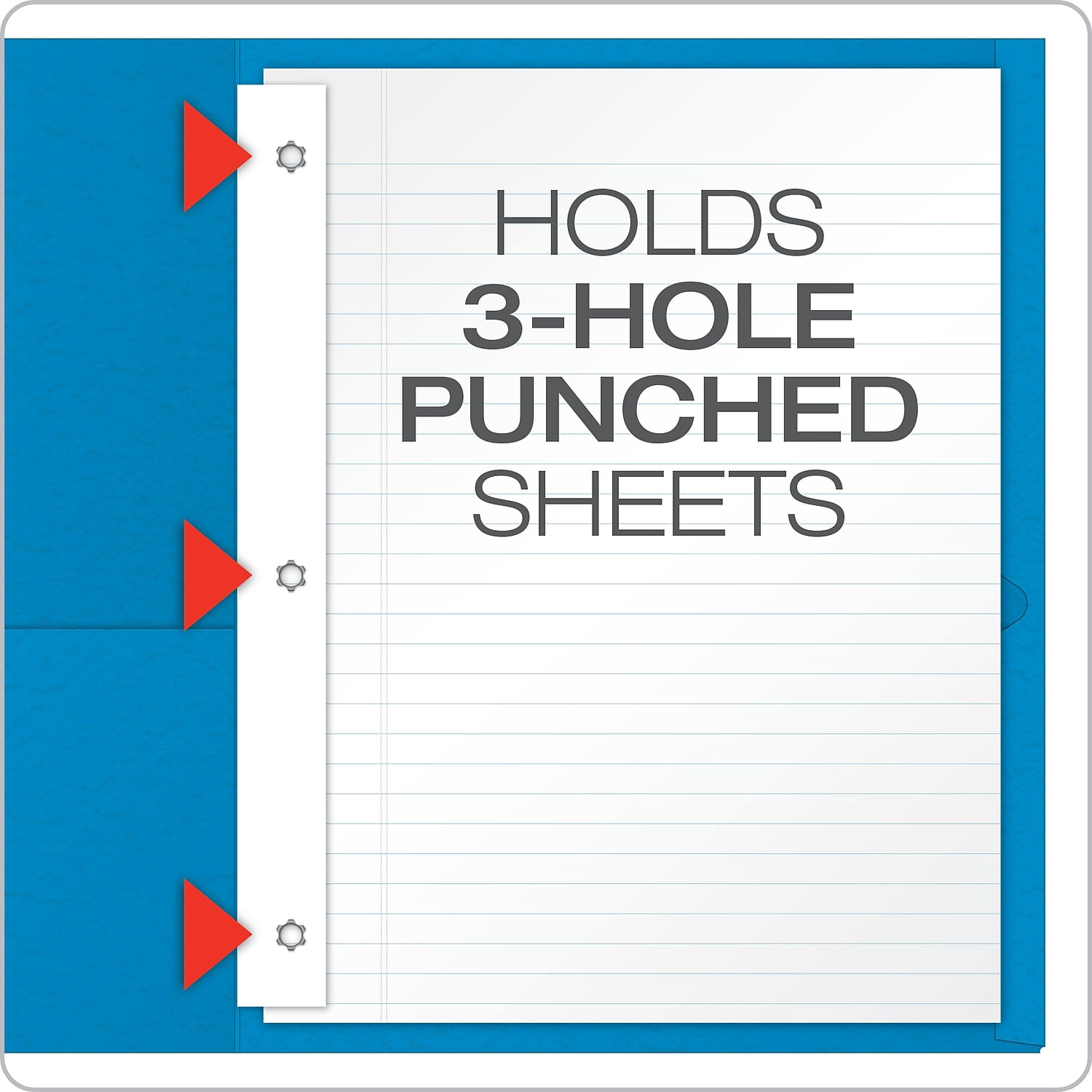 Oxford, OXF57713, Twin Pocket 3-hole Fastener Folders, 25 / Box, Blue,Green,Yellow,Orange,Red
