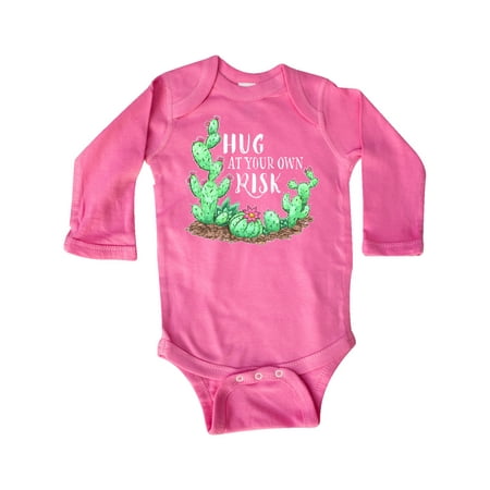 

Inktastic Hug At Your Own Risk Cacti and Succulents Gift Baby Boy or Baby Girl Long Sleeve Bodysuit