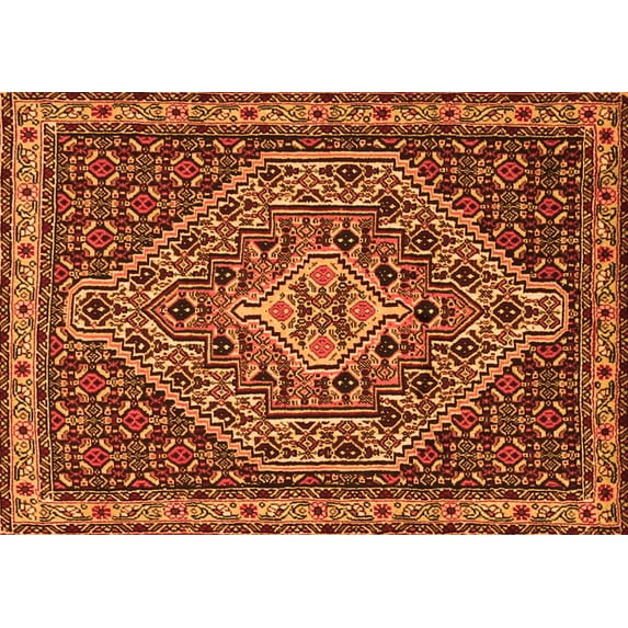 Ahgly Company Indoor Rectangle Persian Orange Traditional Area Rugs, 2' x 5'