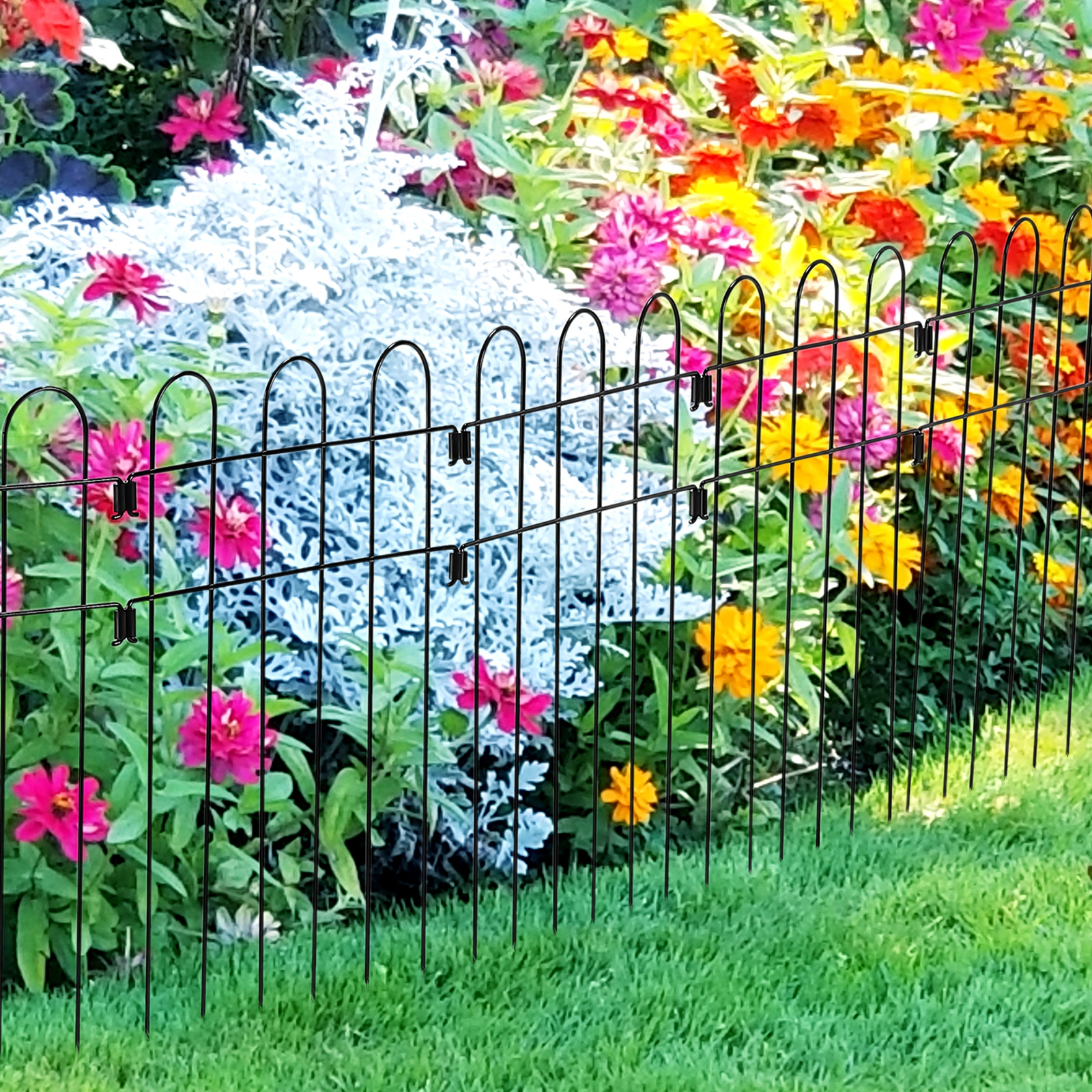 No digging fence, decorative garden fence border outdoor animal barrier anti-scopium metal plate