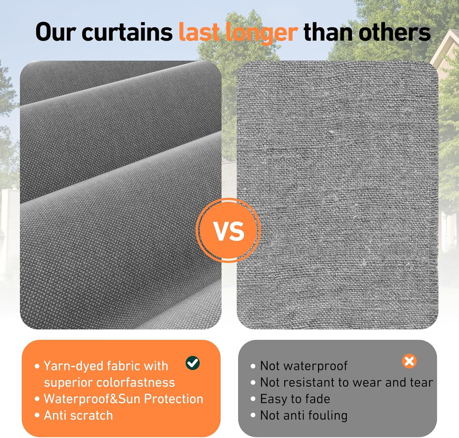 Covered Outdoor Universal 10' x12' Gazebo Curtain Replacement 4 Panel Waterproof Grey Sidewalls Curtain Only