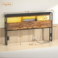 thumbnail image 5 of Homieasy Headboard for King Size Bed with Storage Shelf, Head board with 3 Outlets and 2 USB Ports, Headboards with RGB LED Light, Height Adjustable, Sturdy and Stable, Easy Assembly, Rustic Brown, 5 of 10