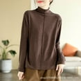 thumbnail image 4 of ZJXFGS Women'S Pull Over Tops Fall Long Sleeve Tops School Outfits for Teachers Early Fall Tops for Women Brown M, 4 of 9
