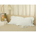 thumbnail image 7 of REGALWOVEN Triple Ruffle Pillowcases, Set of 2 Pillow Covers, Bedding Pillow Shams with Envelope Closure Queen (20"x30") White, 7 of 7