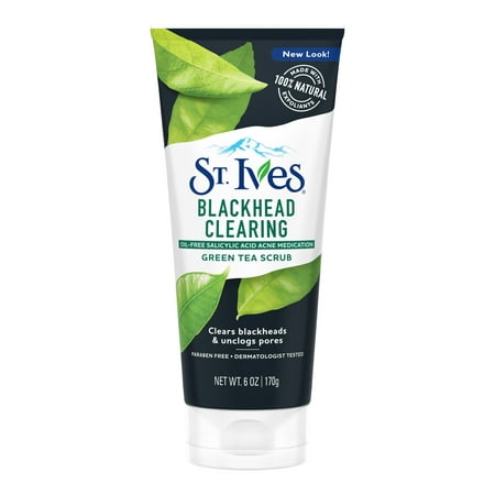 (2 pack) St. Ives Blackhead Clearing Face Scrub Green Tea 6 oz