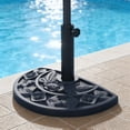 thumbnail image 3 of Kool 20 lbs Black Half Round Rose Pattern Outdoor Patio Umbrella Base umbrella Stand for Patio, Yard, Garden, Poolside, 3 of 12