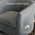 thumbnail image 5 of LINSY HOME Swivel Accent Chair with Ottoman, Velvet Barrel Chair for Living Room, Light Grey, 5 of 6