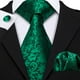 thumbnail image 3 of Corbata Barry.Wang de Seda con Diseño Paisley Verde para Hombre, 150 cm, 3 of 7