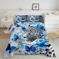 thumbnail image 2 of Ensemble de Couette Imprimé Léopard 2 Pcs pour Garçons Filles Literie Papillon Bleu Taille Simple Décor Guépard Ensembles de Couette Style Ferme Rustique Insert de Couette pour Adolescents Enfants Courtepointe Ferme Western, 2 of 6