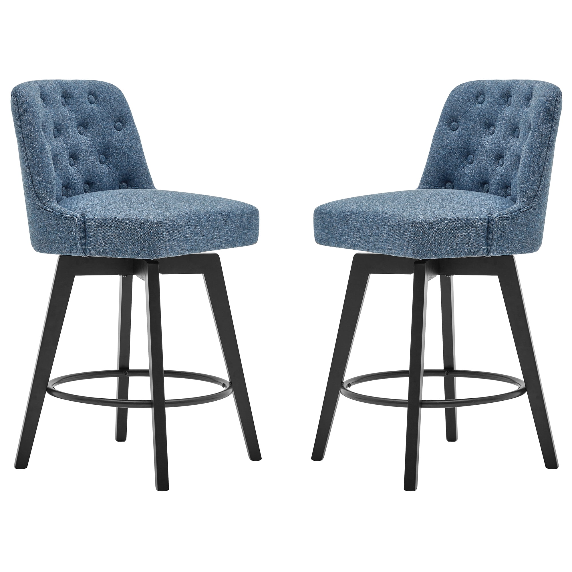 MINCETA Counter Stool,26" 360 Free Swivel Upholstered Bar Stool with