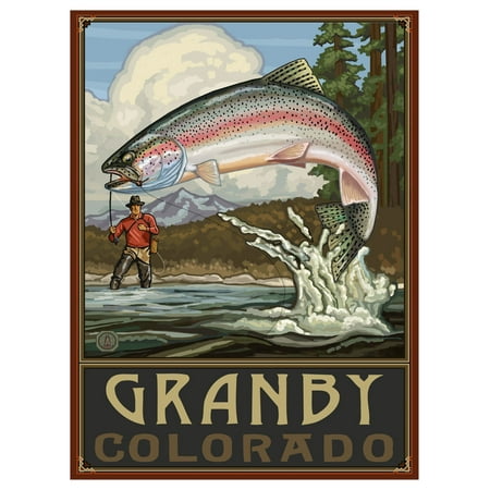 Granby Colorado Rainbow Trout Fisherman Mountains Travel Art Print Poster by Paul A. Lanquist (9