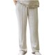 thumbnail image 2 of Pantalones largos para hombre, moda de verano, lisos, informales, con cintura elástica y bolsillos, 2 of 5