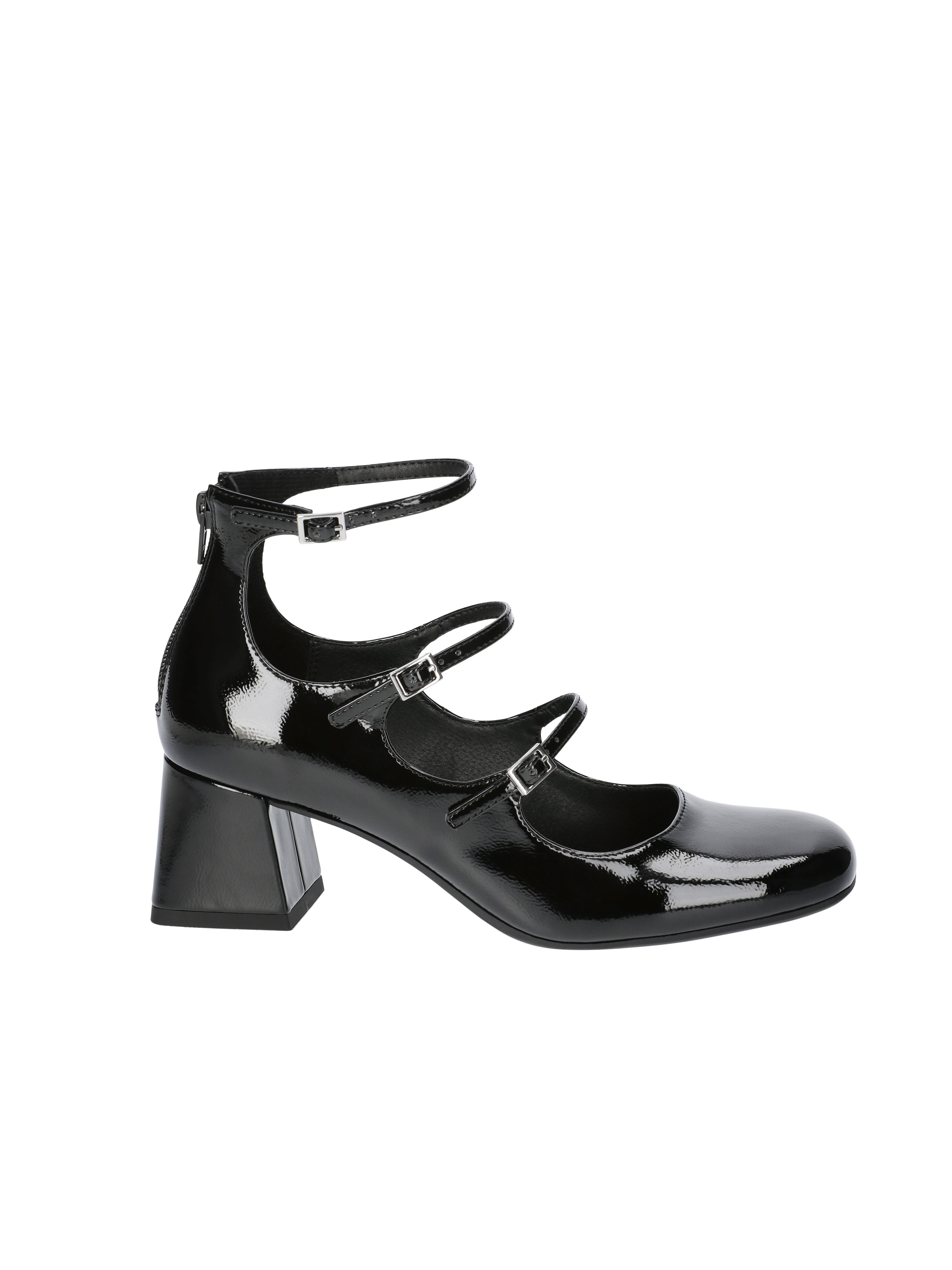 No Boundaries Faux Leather Strappy Mary Jane Heels, Women's