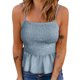 thumbnail image 1 of Camiseta Sin Mangas Camiseta sin mangas plisada sin mangas con corpiño para mujer para verano (azul S) Cgtredaw Para estrenar, 1 of 1