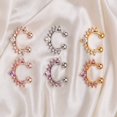 thumbnail image 3 of Opvise Fashion Women Rhinestone Inlaid Nose Ring Clip Hoop Piercing Body Jewelries, 3 of 8