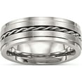 thumbnail image 1 of Stainless Steel Brushed And Polished Twisted 7mm Band (Size 8) Made In China sr519-8, 1 of 5