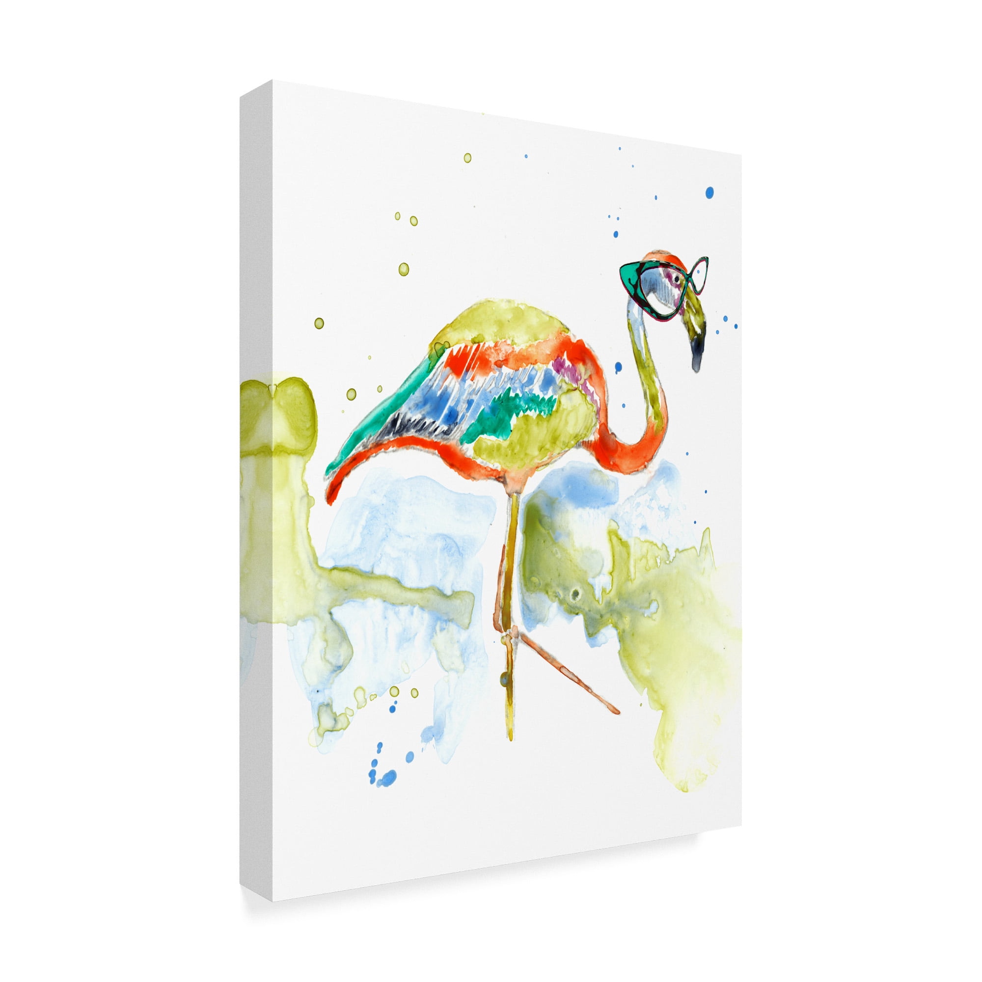 Trademark Fine Art 'Smarty Pants Flamingo' Canvas Art by Jennifer Goldberger