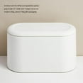 thumbnail image 4 of Stylish Bathroom Trash Small Garbage Can Wastebasket for Desk , White, 4 of 5